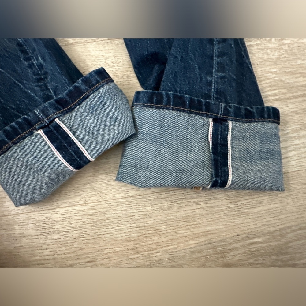 LEVI 501 SELVIDGE WHITE OAK REDLINE DENIM JEANS 24x32 - Picture 4 of 12